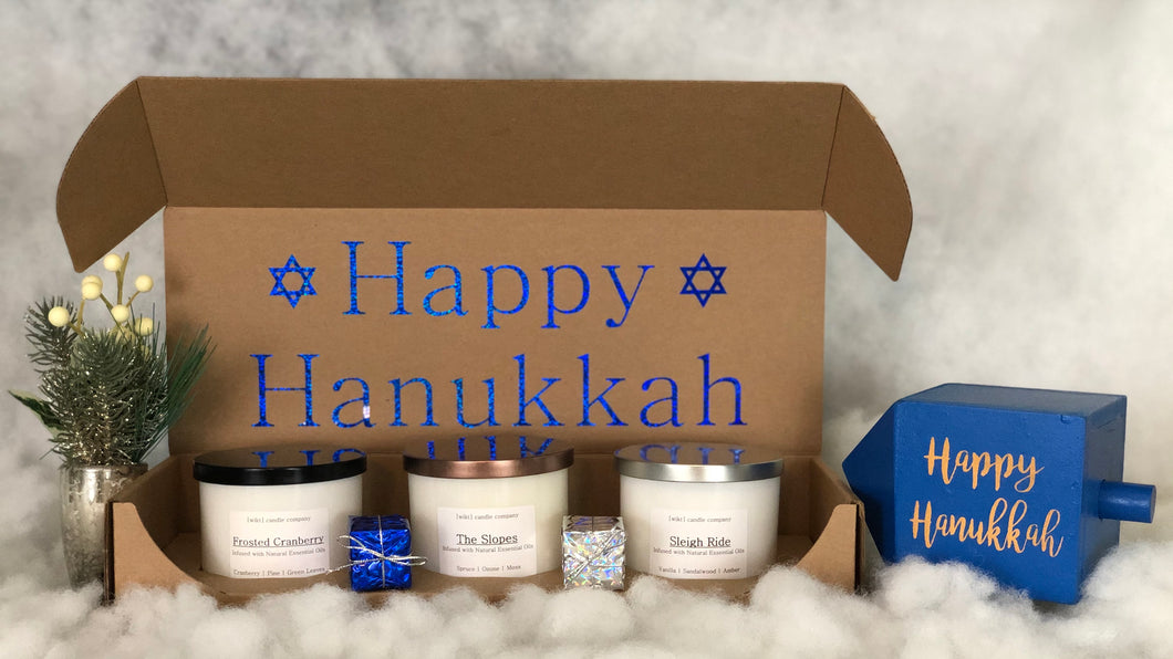 Happy Hanukkah 3-Pack Soy Candle Gift Box